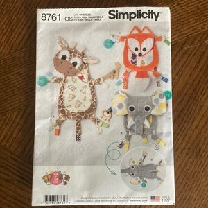Simplicity Baby Animal Toys Pattern 8761